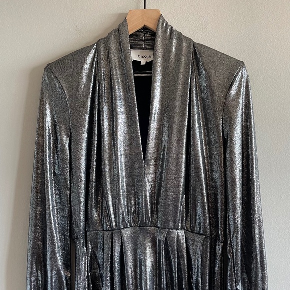 BA&SH “Miss Metallic” Mini Dress| Size Large (US 8) | NWT - Picture 6 of 16